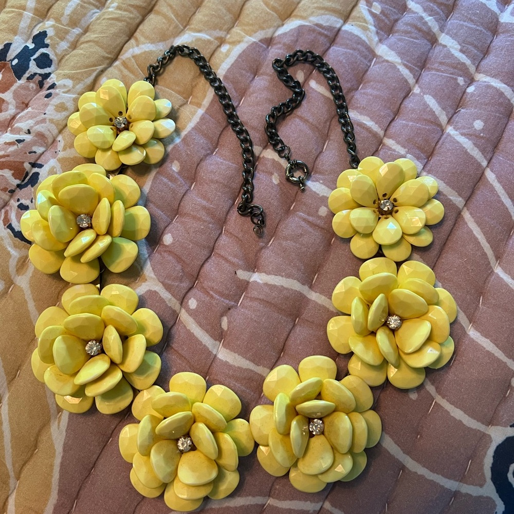 Yellow Floral Statement Necklace